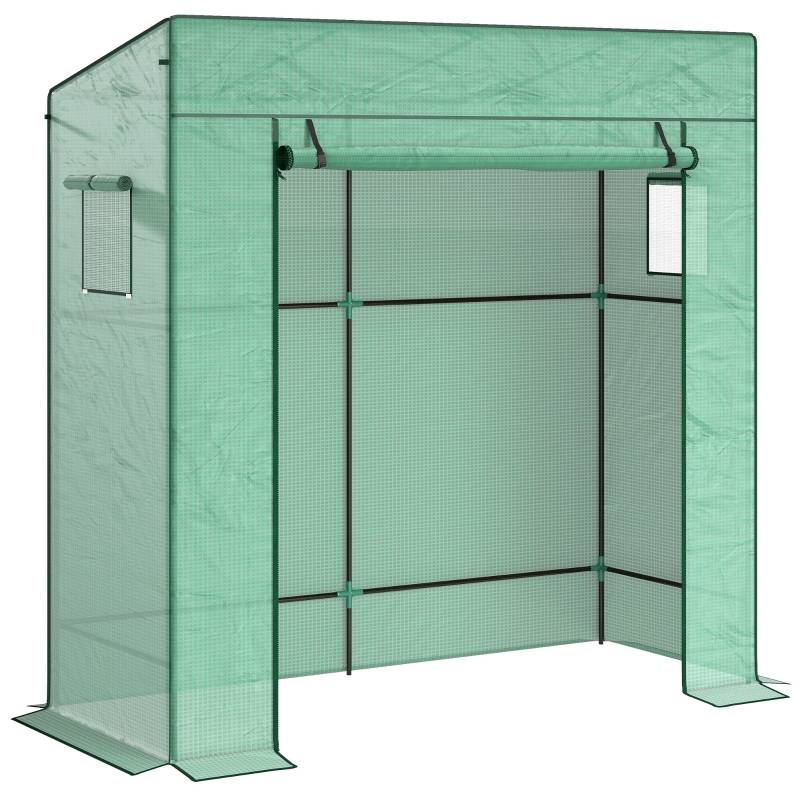 Serre à tomates PE pour jardin porte enroulable toit incliné 196x77x197cm Vert - ComfortXL Outdoor Living - Image 2