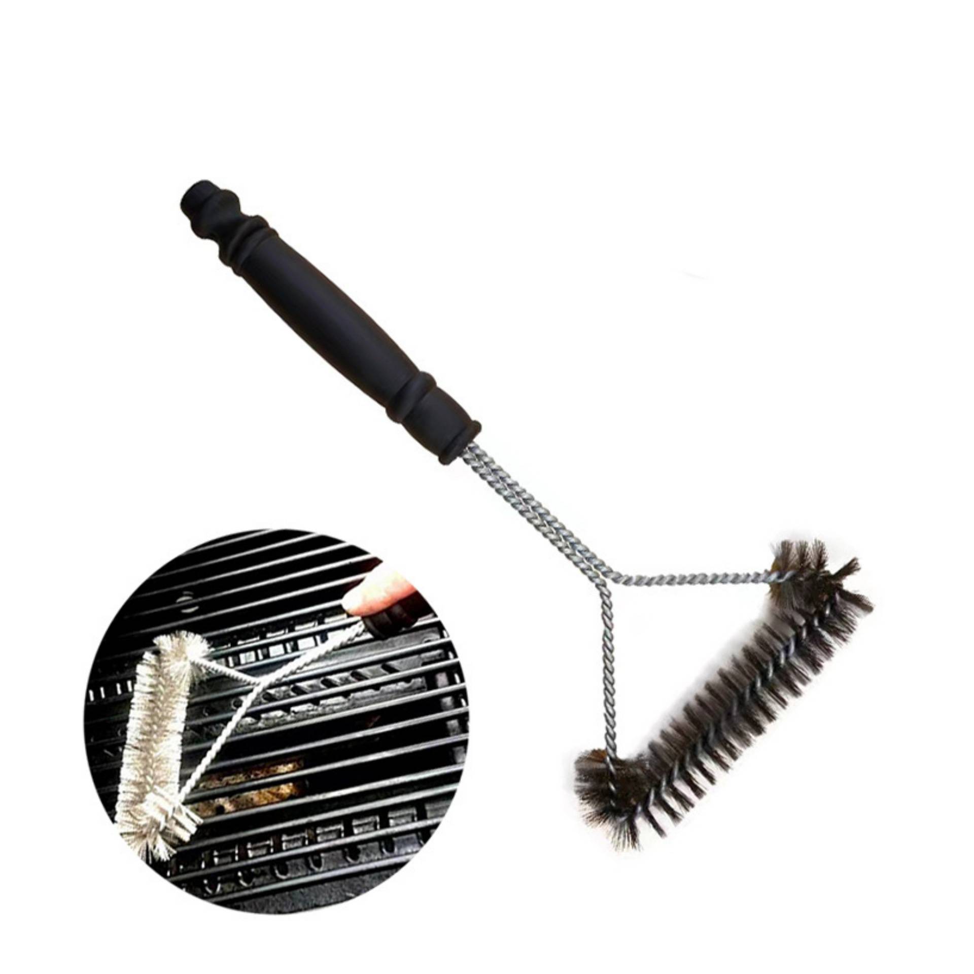 Brosse de nettoyage pour barbecue en acier inoxydable avec poignée - IntiMeg - Image 1