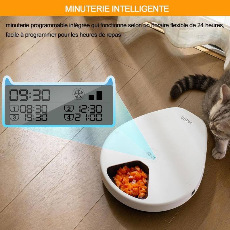 UBPet Distributeur de nourriture humide pour chats - Avec réfrigération - 5 repas - Image 4