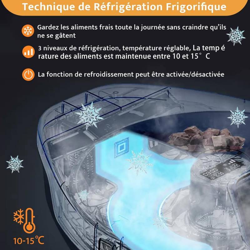 UBPet Distributeur de nourriture humide pour chats - Avec réfrigération - 5 repas - Image 2