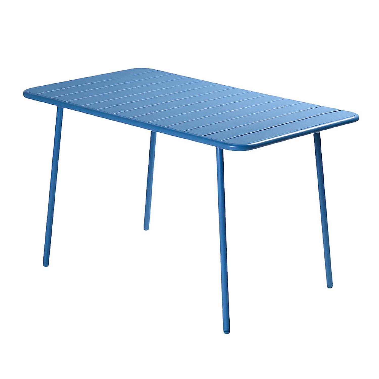Ensemble table de jardin 120 cm et 4 chaises bleu BERGAME - Image 8