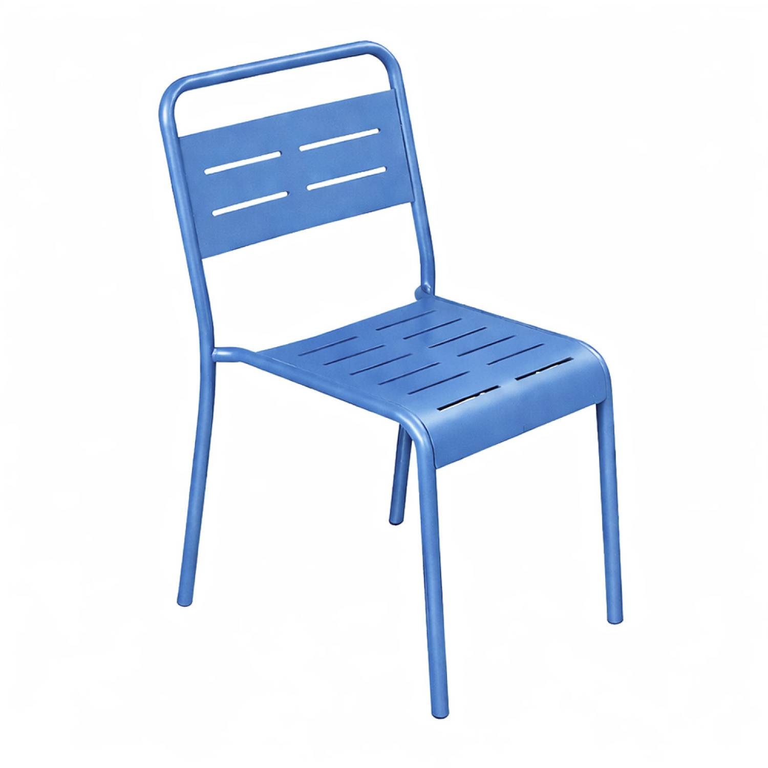 Ensemble table de jardin 120 cm et 4 chaises bleu BERGAME - Image 10