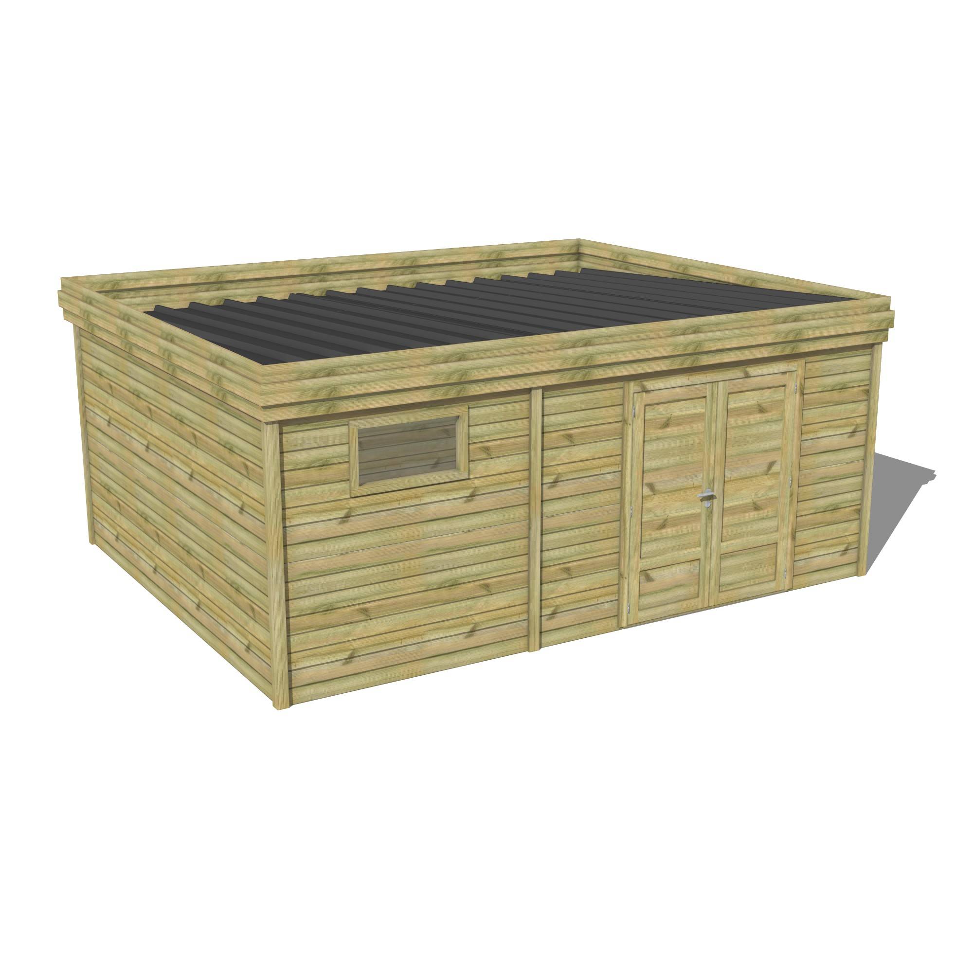 Abri Français - ABRI DE JARDIN bois Pin traité autoclave 27mm - 5,495x4,34m / 24m2 - Bac acier - Abri Français - Image 1