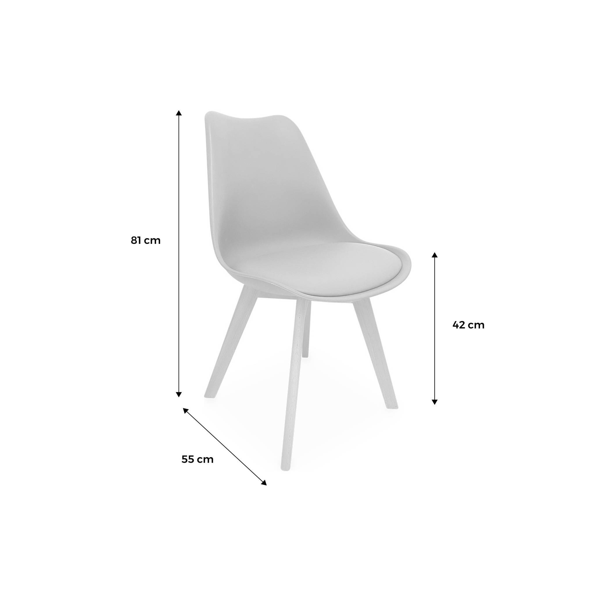 Lot de 4 chaises scandinaves NILS revêtement bouclette vert céladon. pieds bois de hêtre. chaise 1 place  | sweeek - Image 4