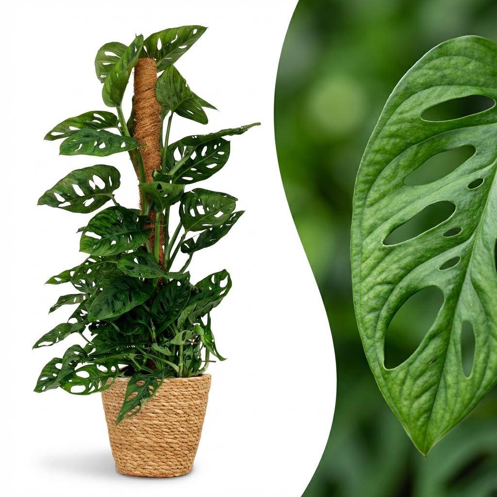 Monstera Andansonii - Monkey Mask avec tuteur coco - Pot de 19cm - Hauteur 90cm - Panier - Plantes d'intérieur - Image 2