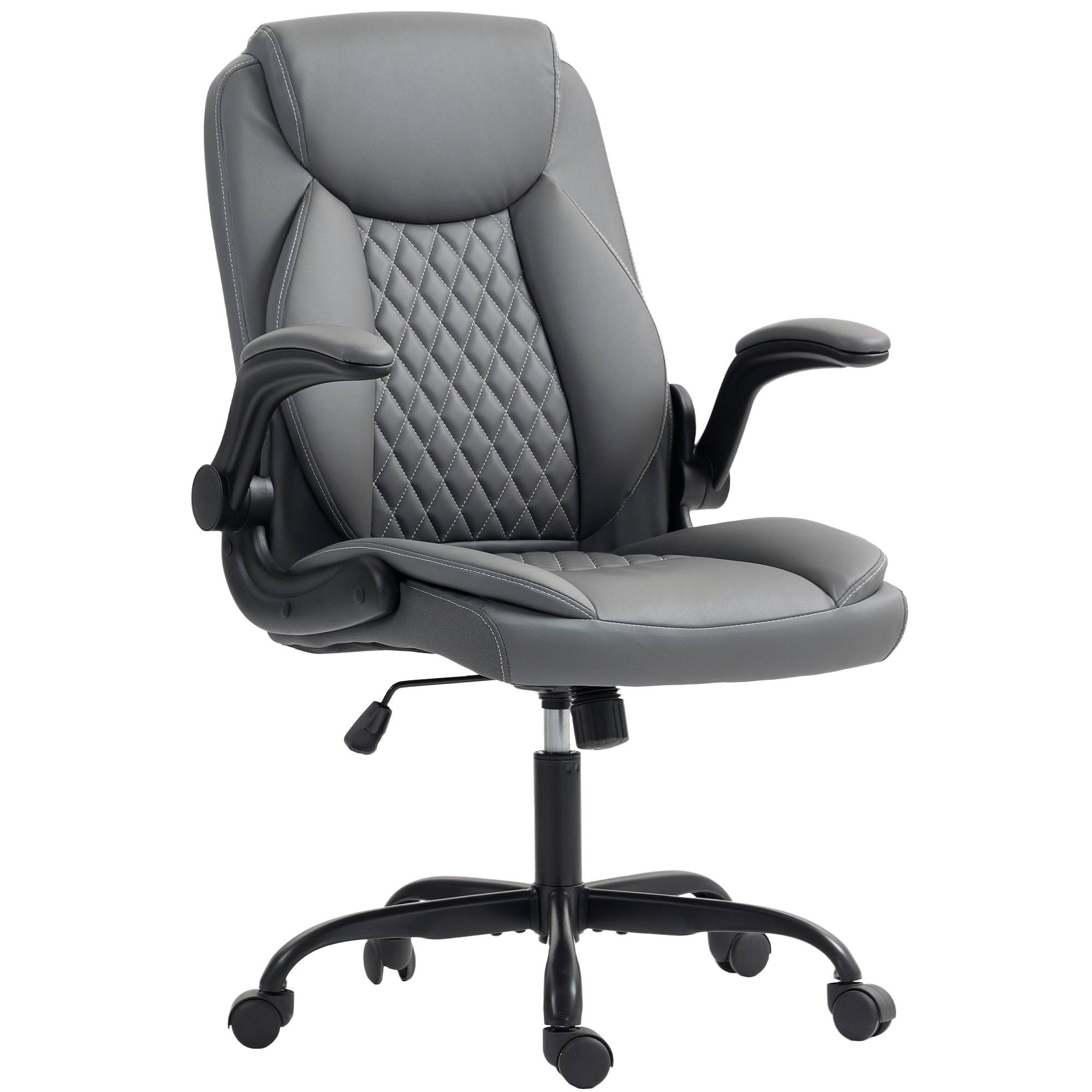 Sans Marque - Fauteuil de bureau, chaise bureau ergonomique avec accoudoirs relevables, hauteur réglable, fonction de bascule, gris - Image 1