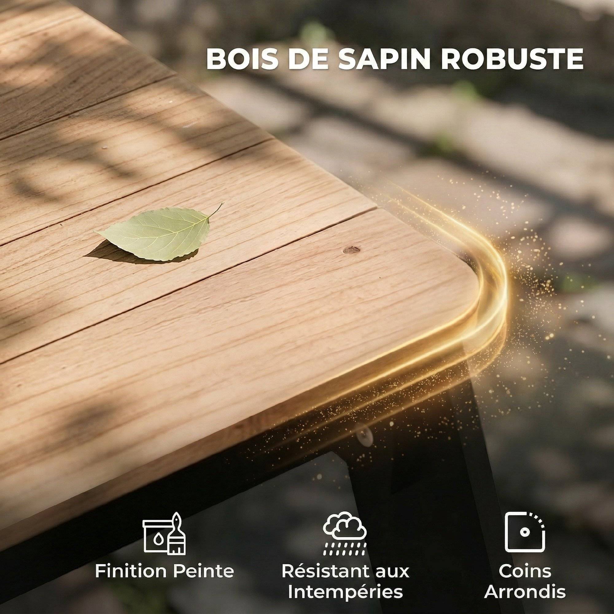Table de pique-nique enfants avec parasol, 3 en 1 salon de jardin en bois pour enfants 3-6 ans avec 2 boîtes, naturel - Image 9