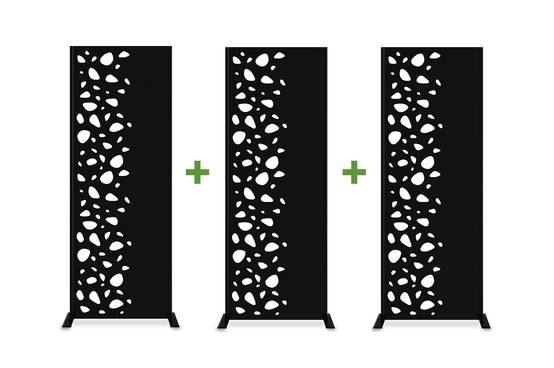 Casanoov Lot de 3 panneaux décoratifs SUNNY Noir H.160 cm motifs côté gauche - Image 1
