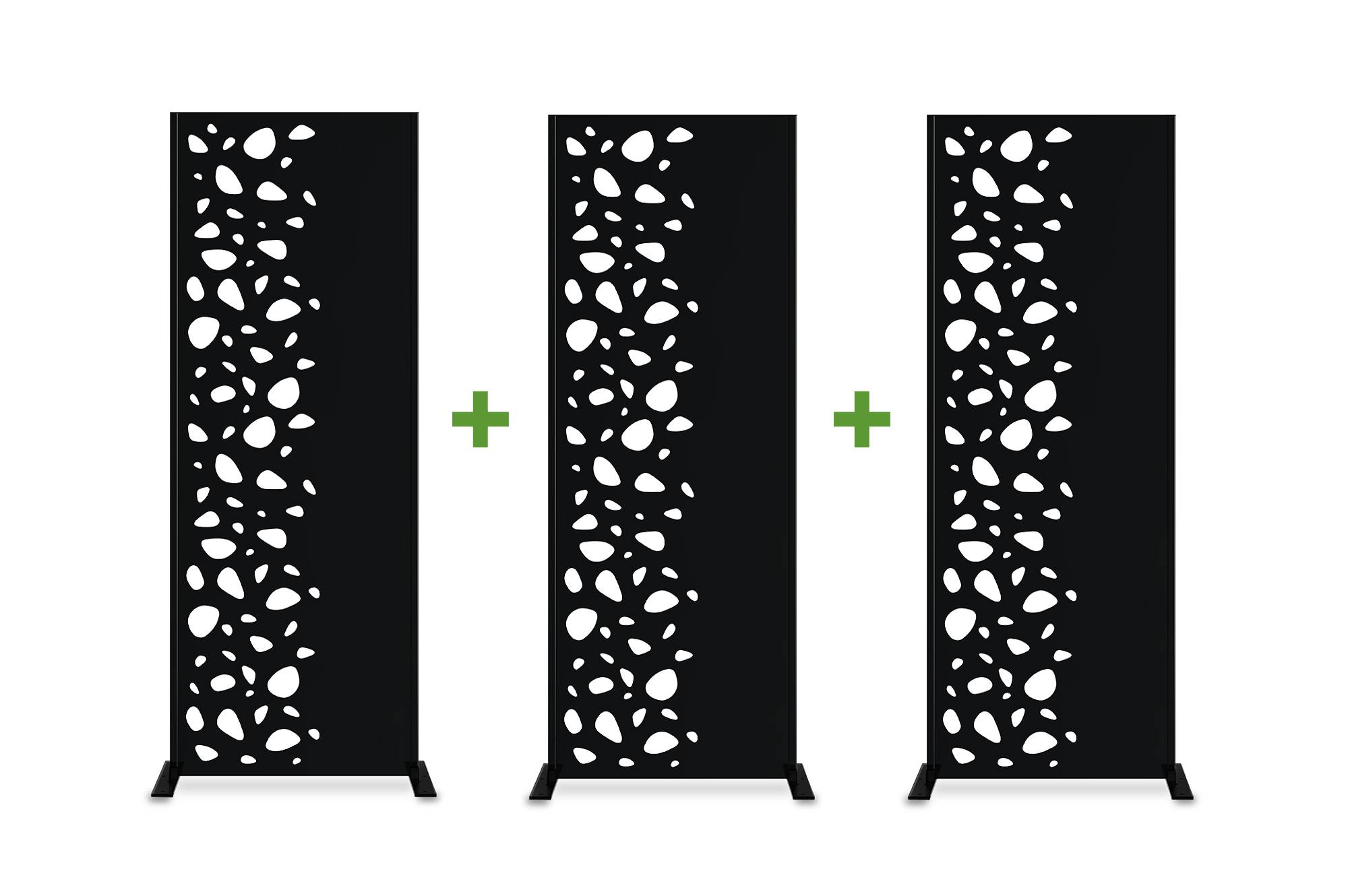 Casanoov Lot de 3 panneaux décoratifs SUNNY Noir H.160 cm motifs côté gauche - Image 1