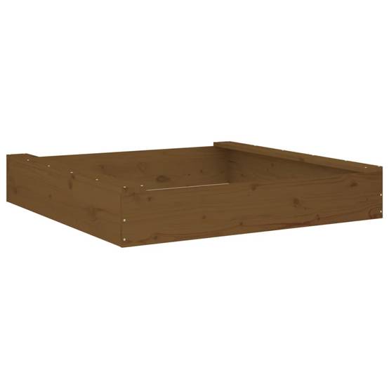 Bac à sable - Maison de jeu pour enfants avec sièges marron miel carré bois de pin massif-JU12098 - Image 6