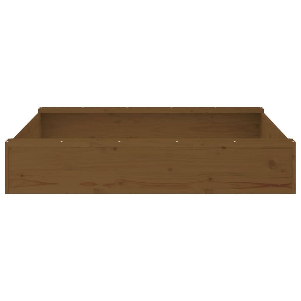 Bac à sable - Maison de jeu pour enfants avec sièges marron miel carré bois de pin massif-JU12098 - Image 5