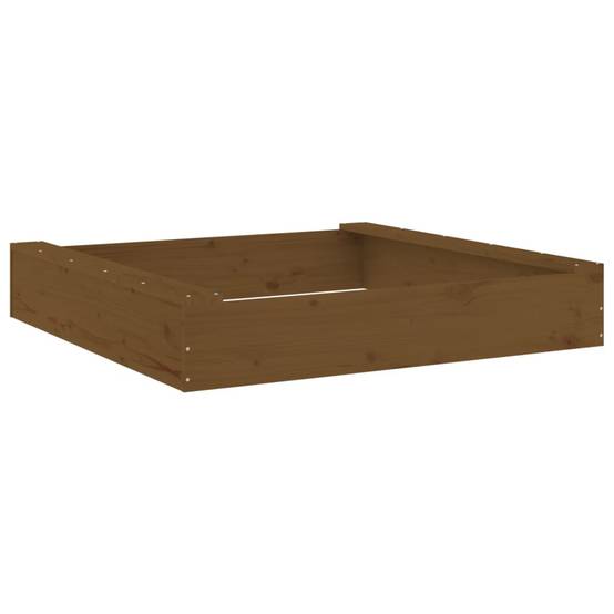 Bac à sable - Maison de jeu pour enfants avec sièges marron miel carré bois de pin massif-JU12098 - Image 1