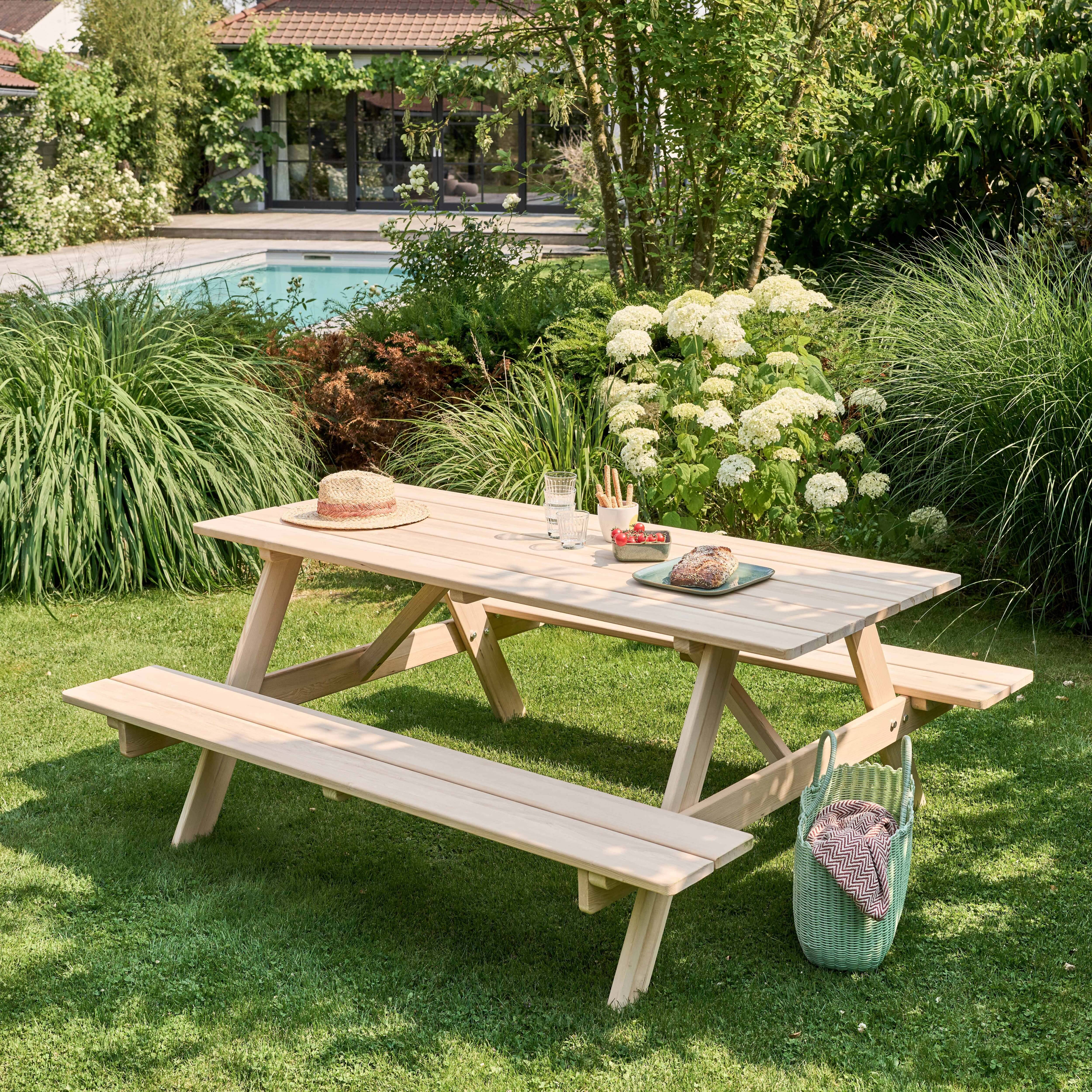 Oviala - Table de pique nique en bois FSC 6 places Norman - Oviala - Image 2
