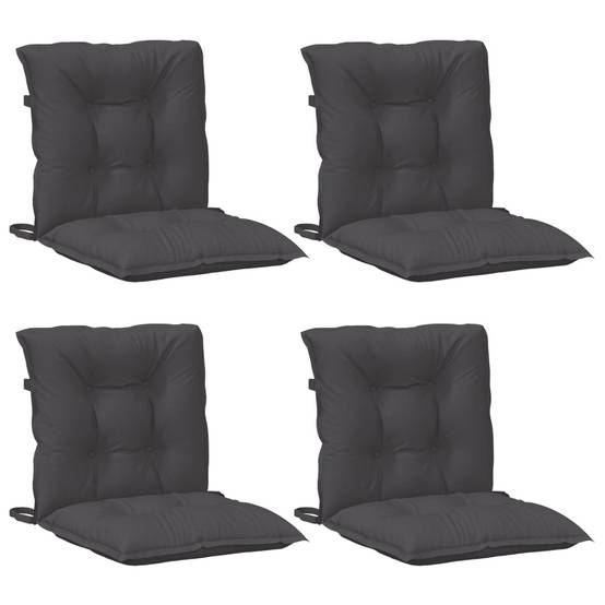 PANGIVO - Coussins de chaise à dossier bas polyester anthracite mélangé 100 x 50 x 7 cm - PANGIVO - Image 4