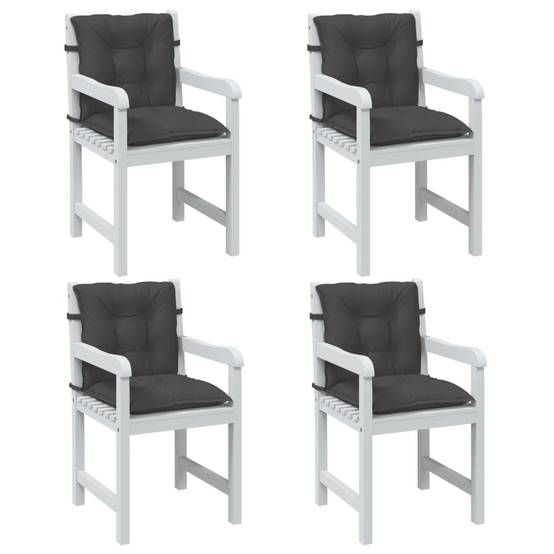 PANGIVO - Coussins de chaise à dossier bas polyester anthracite mélangé 100 x 50 x 7 cm - PANGIVO - Image 1