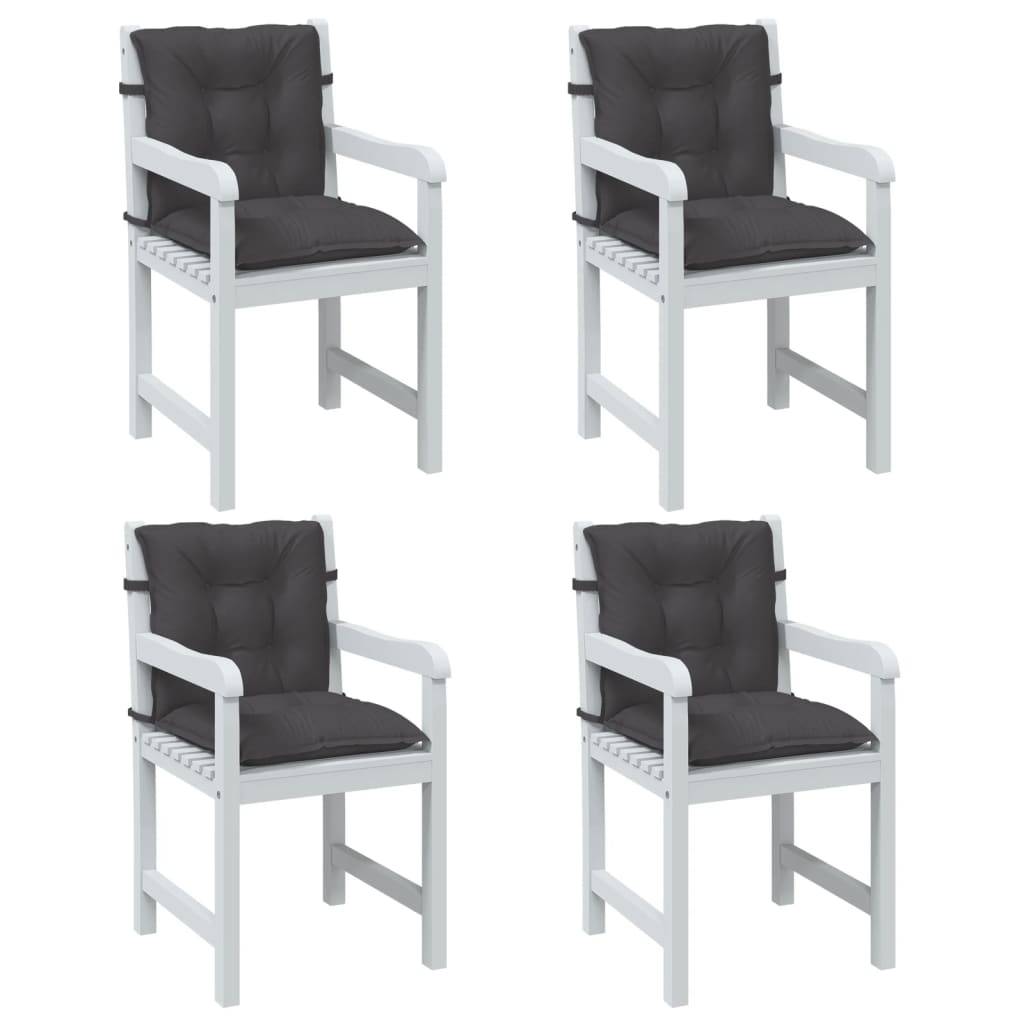 PANGIVO - Coussins de chaise à dossier bas polyester anthracite mélangé 100 x 50 x 7 cm - PANGIVO - Image 1