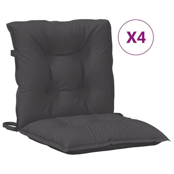 PANGIVO - Coussins de chaise à dossier bas polyester anthracite mélangé 100 x 50 x 7 cm - PANGIVO - Image 2