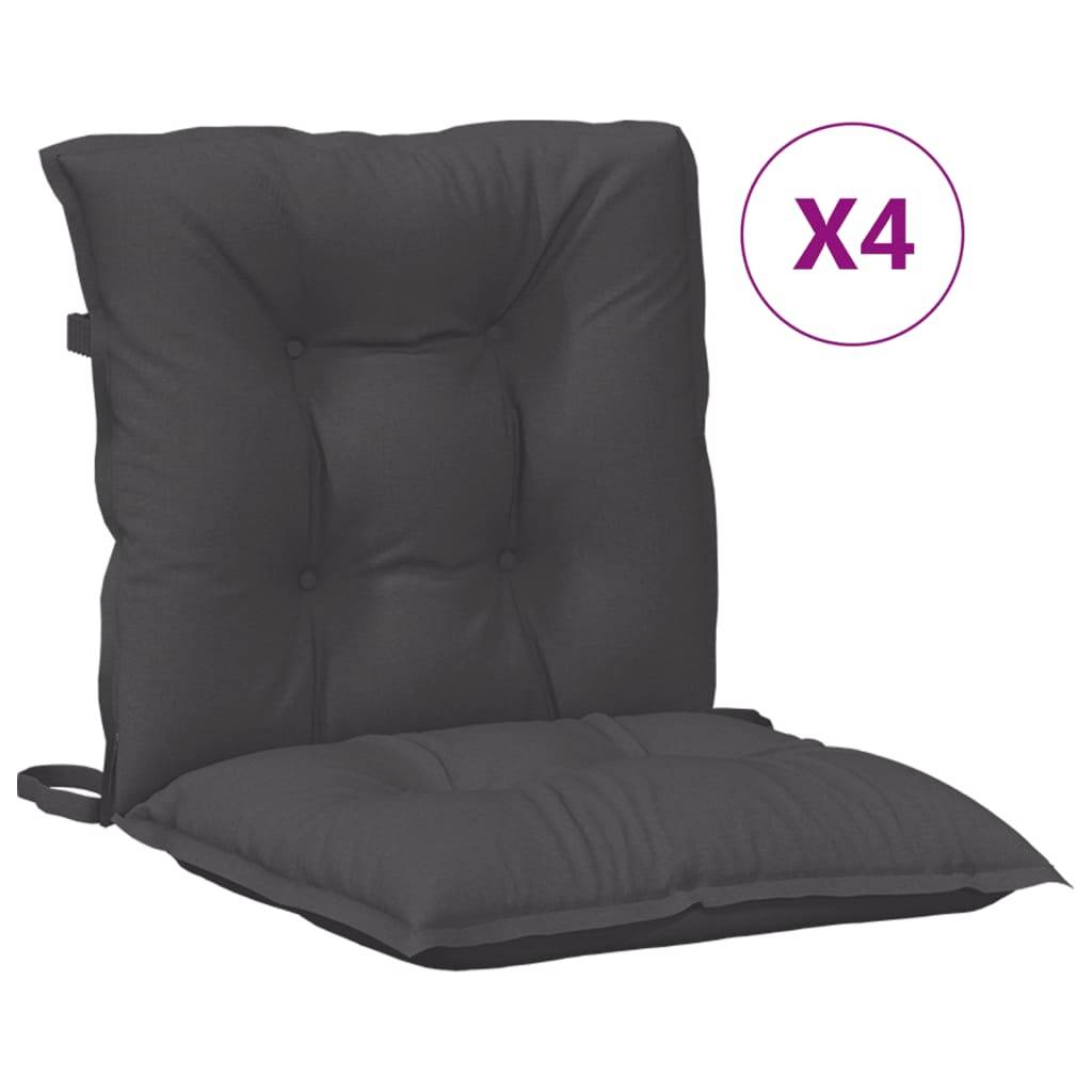 PANGIVO - Coussins de chaise à dossier bas polyester anthracite mélangé 100 x 50 x 7 cm - PANGIVO - Image 2