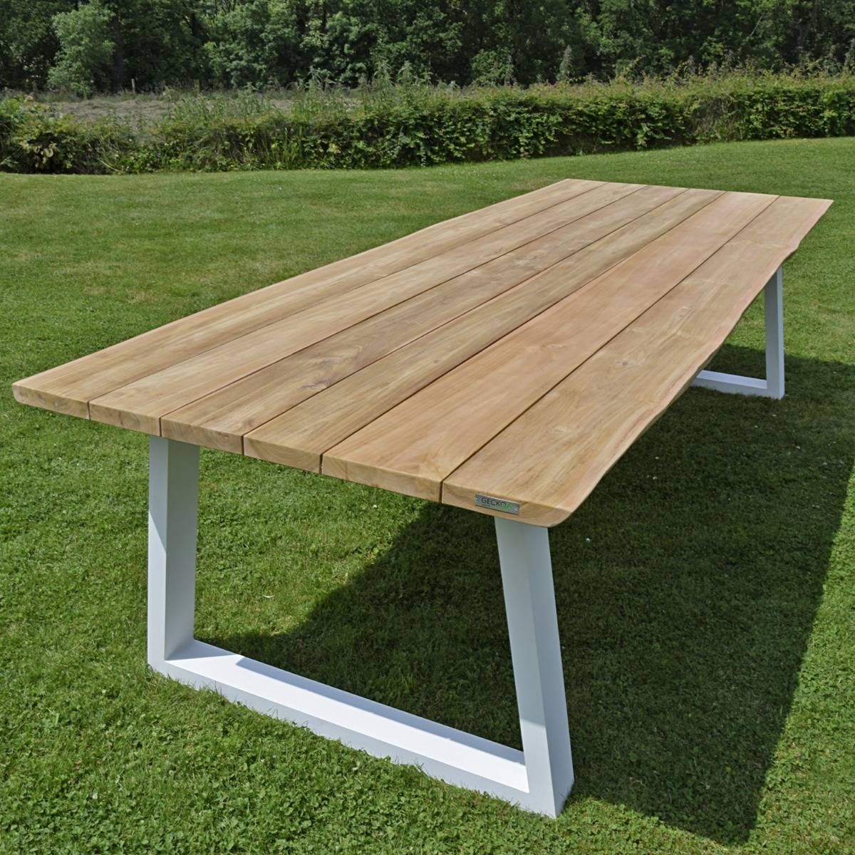 Gecko Jardin - Table en aluminium blanc et teck massif 300 cm, Mucen - Gecko Jardin - Image 3