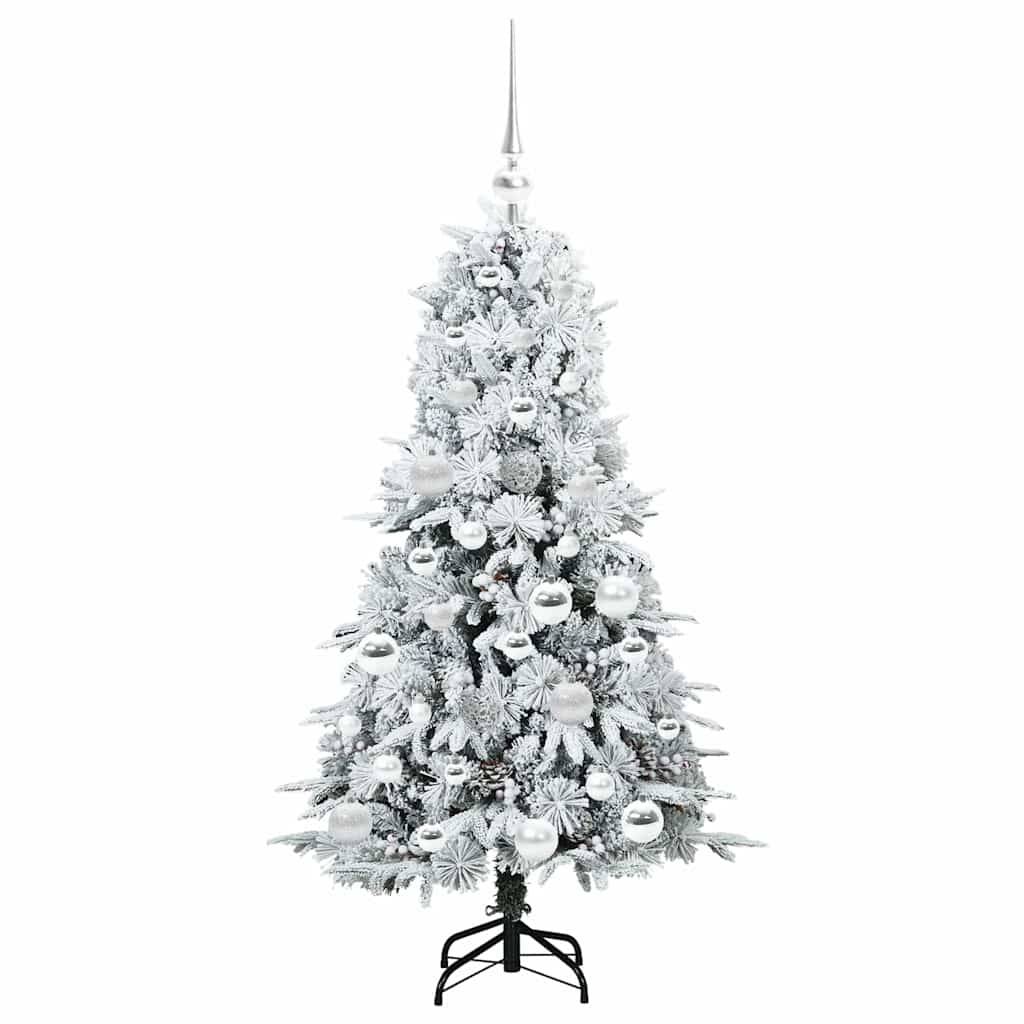 Sapin de Noël | Arbre de Noël Artificiel à Branches Articulées Blanc 120 cm Maison Chic - Image 4