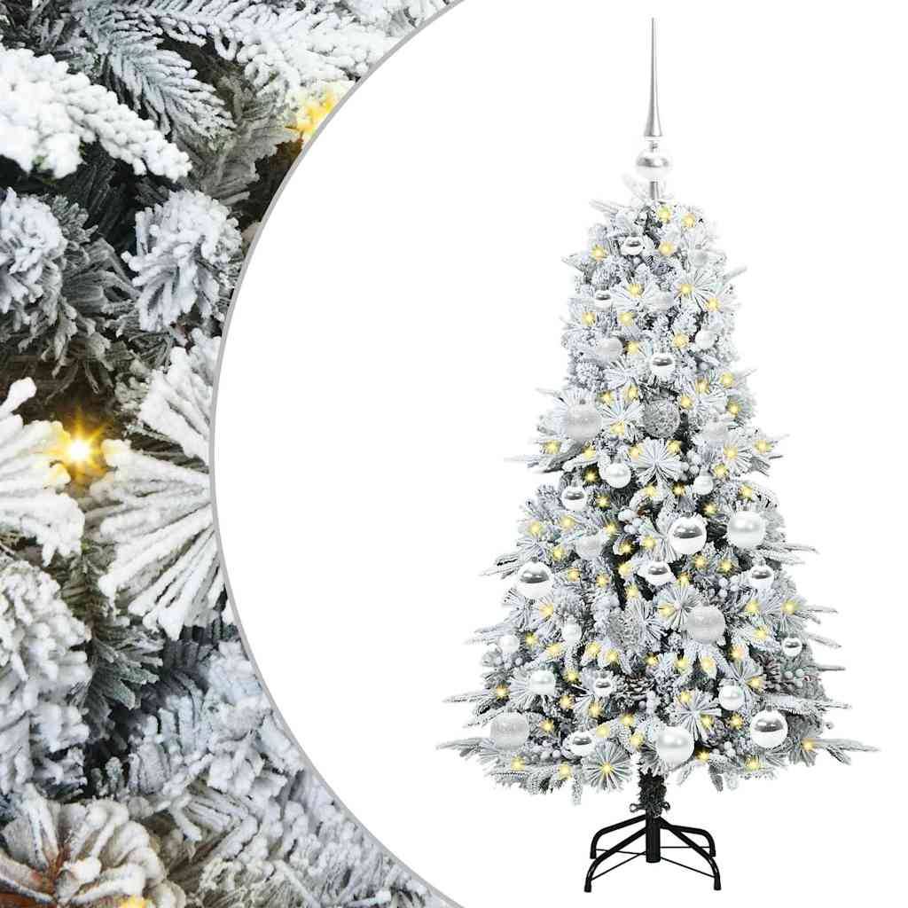 Sapin de Noël | Arbre de Noël Artificiel à Branches Articulées Blanc 120 cm Maison Chic - Image 1