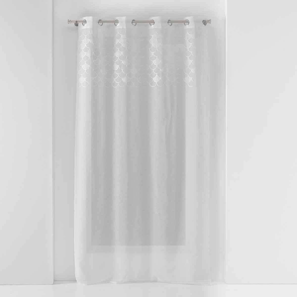 Rideau Voilage à Œillets "Yaelle" 135x240cm Blanc - Image 1