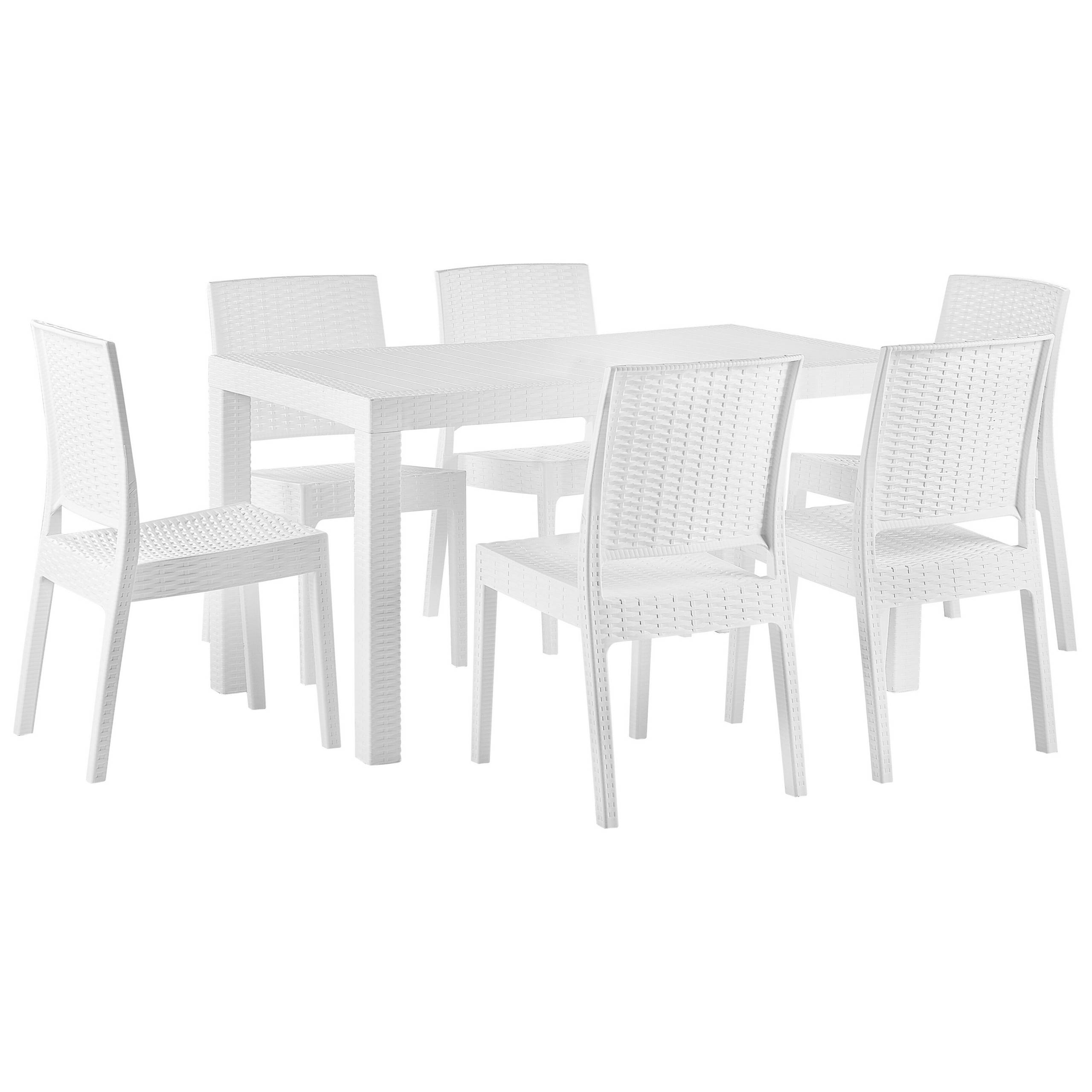 Beliani - Set de salle à manger Matière synthétique Blanc FOSSANO Beliani - Image 1
