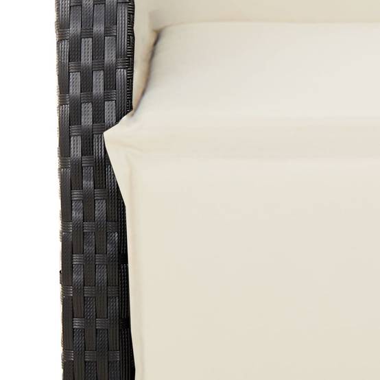 Ensemble Table et Chaises de Jardin 6 Personnes, Fauteuils Multi-positions Résine Tressée Noire, Coussins Crème – ComfortXL Outdoor Living - Image 6