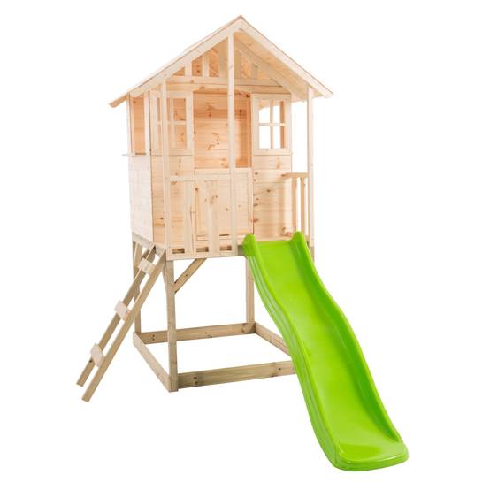 Maisonnette modulable sur pilotis avec balcon et glissière BASILIC en bois FSC® - Image 2