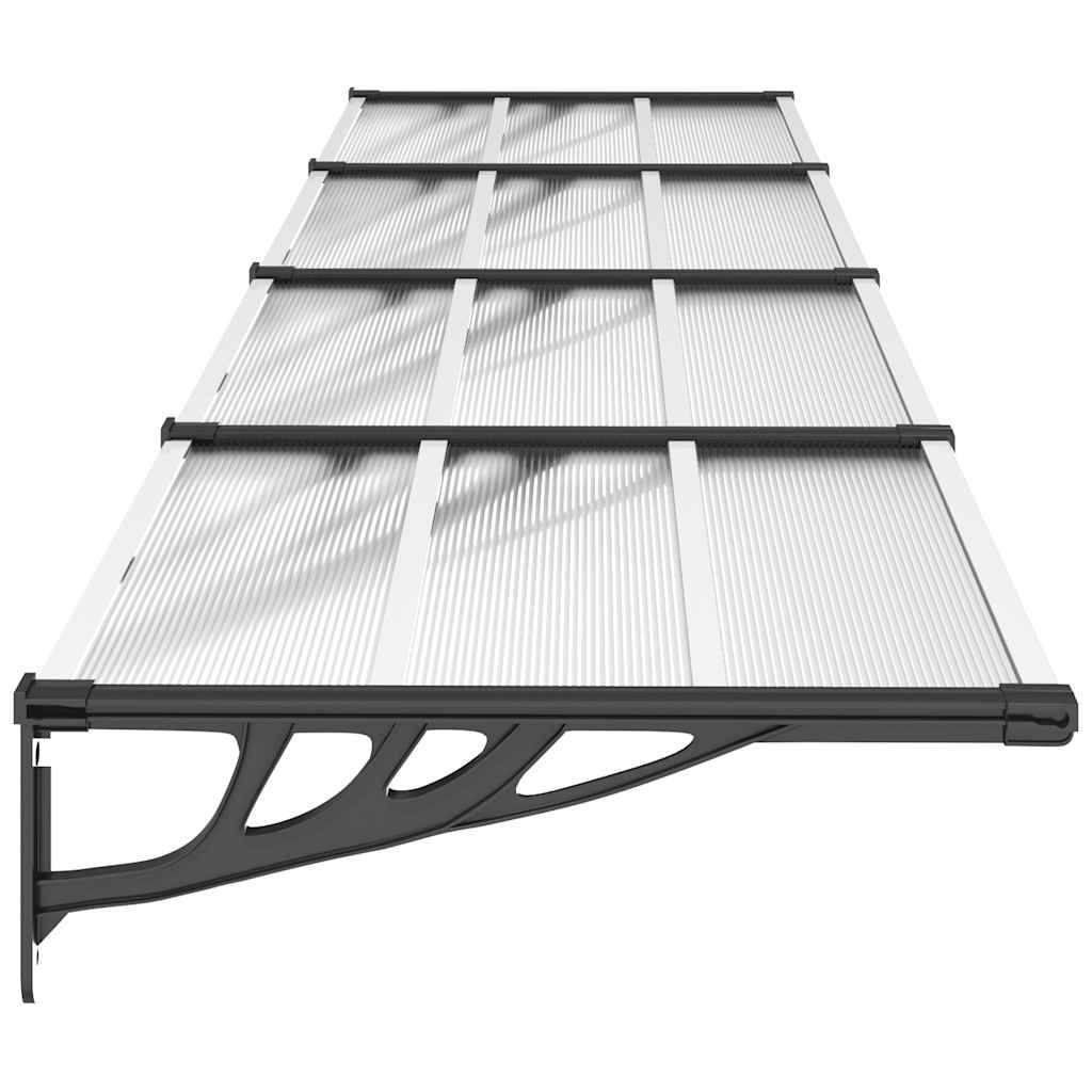 Store banne | Auvent de porte Noir et transparent 396x90 cm Polycarbonate Maison Chic - Image 4