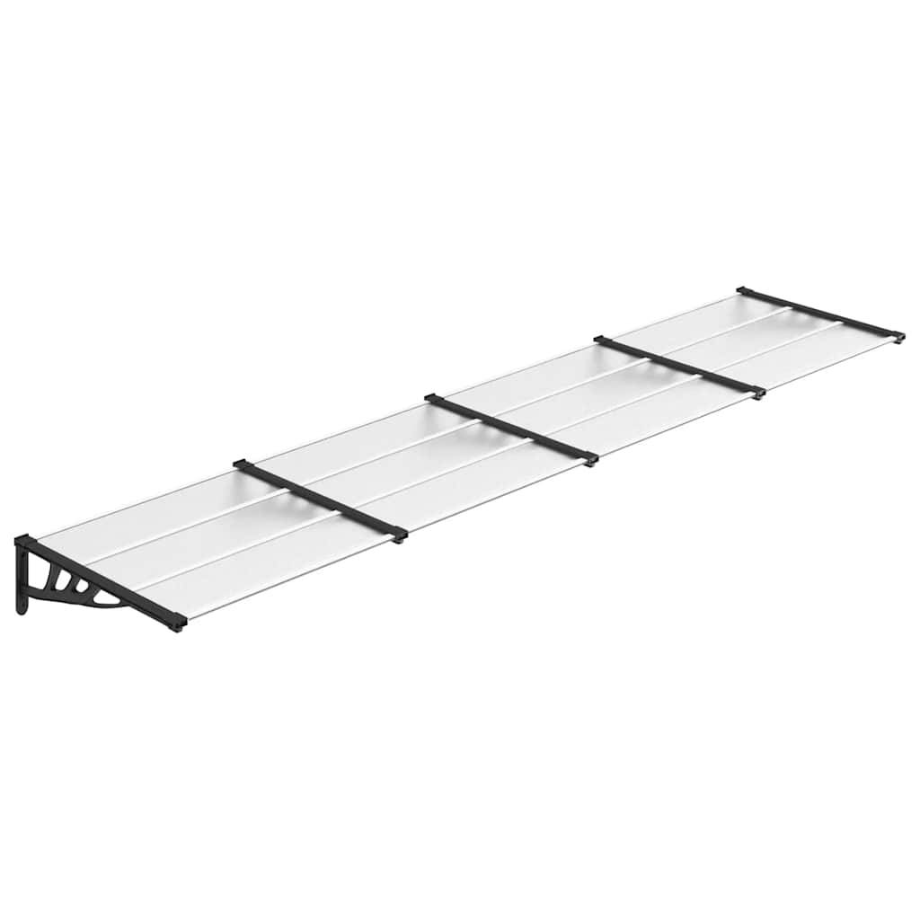 Store banne | Auvent de porte Noir et transparent 396x90 cm Polycarbonate Maison Chic - Image 1
