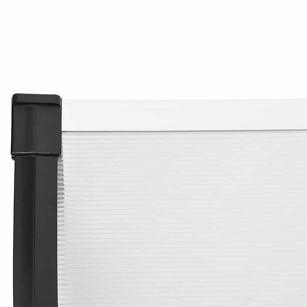 Store banne | Auvent de porte Noir et transparent 396x90 cm Polycarbonate Maison Chic - Image 5