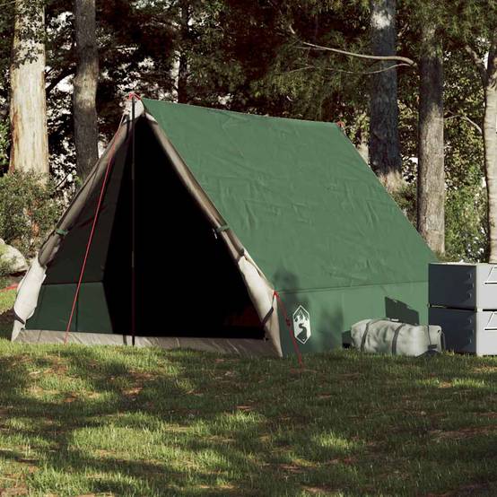 Tente Canadienne 2 Places Polyester Imperméable Légère pour Randonnée Trekking Vert – ComfortXL Outdoor Living - Image 1