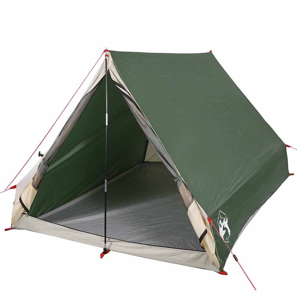 Tente Canadienne 2 Places Polyester Imperméable Légère pour Randonnée Trekking Vert – ComfortXL Outdoor Living - Image 3