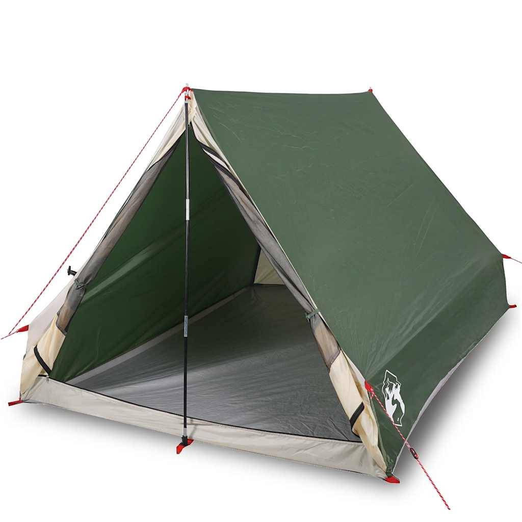 Tente Canadienne 2 Places Polyester Imperméable Légère pour Randonnée Trekking Vert – ComfortXL Outdoor Living - Image 2