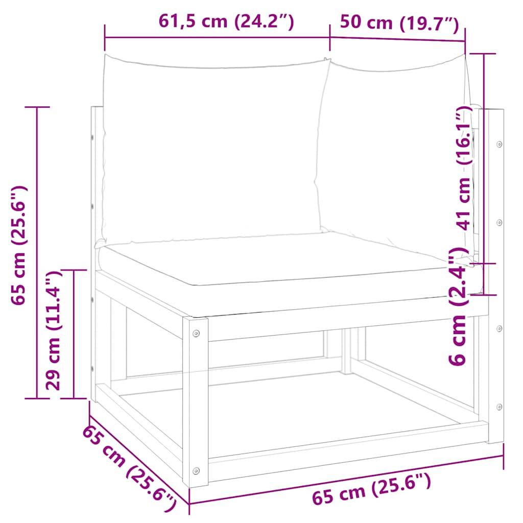 Fauteuil Angle Jardin Bois Acacia & Rotin Beige Charme Naturel pour Composition Salon Terrasse Crème – ComfortXL Outdoor Living - Image 10