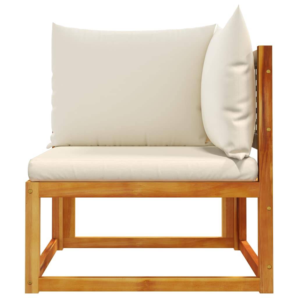 Fauteuil Angle Jardin Bois Acacia & Rotin Beige Charme Naturel pour Composition Salon Terrasse Crème – ComfortXL Outdoor Living - Image 4