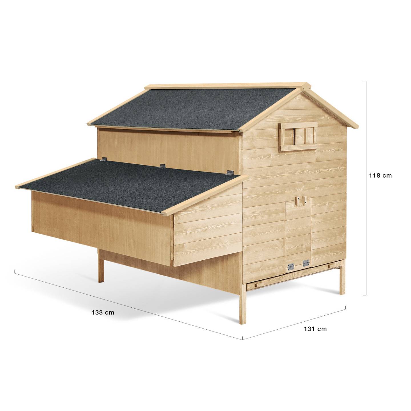 Poulailler bois XXL avec pondoir, rampe, perchoir et toit bitumé - ID Market - Image 5