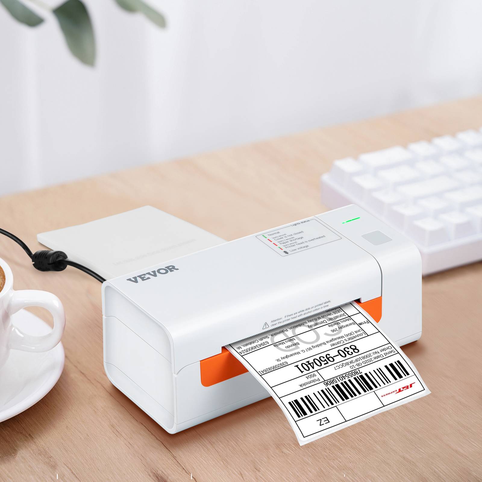 VEVOR Imprimante étiquettes thermique 4x6, USB, 150mm/s, 203dpi, compatible multi-plateformes, blanc. - Image 8