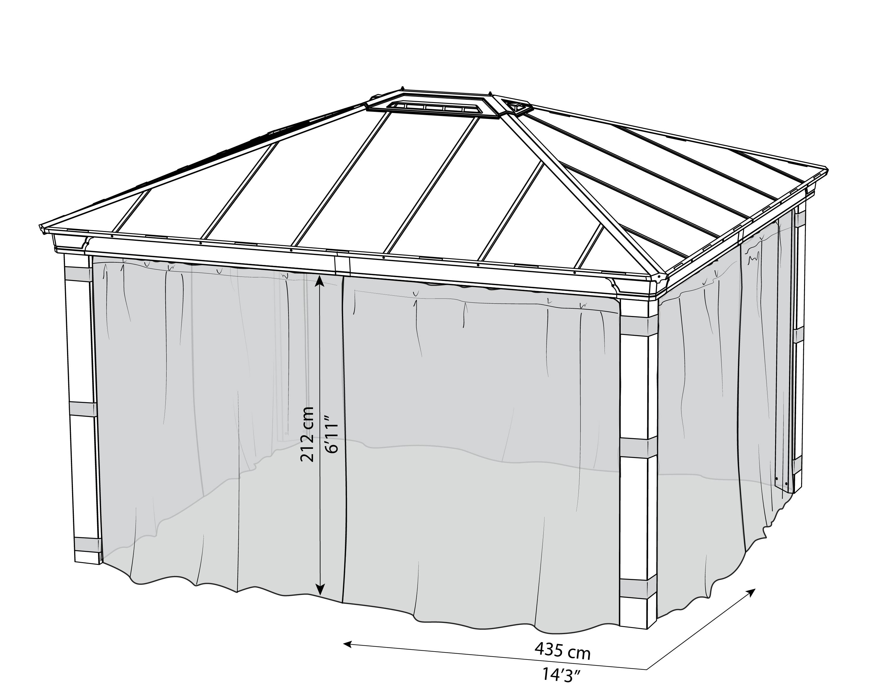 Canopia - KIT MOUTIQUAIRE POUR TONNELLE DALLAS 4,3x4,3 - Image 3