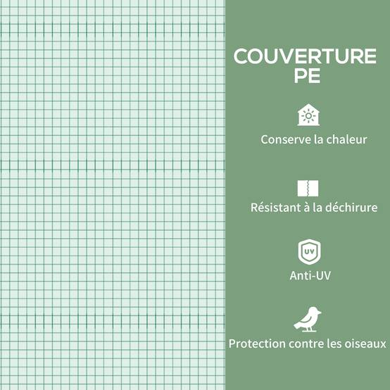 Serre de jardin balcon étagère serre 4 niveaux 69L x 50l x 165H cm acier époxy bâche amovible PE haute densité vert - Image 6