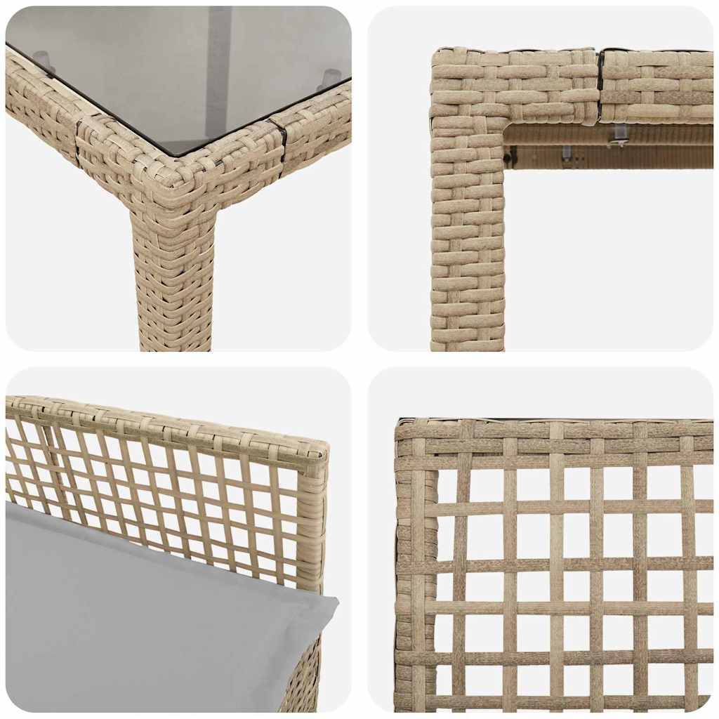 ComfortXL - Table et chaises de jardin 6 places en polyrotin beige avec plateau en verre et coussins – ComfortXL Outdoor Living - Image 9