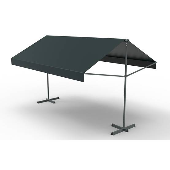 Store banne double pente 4 x 3 m gris ISEO - Image 5