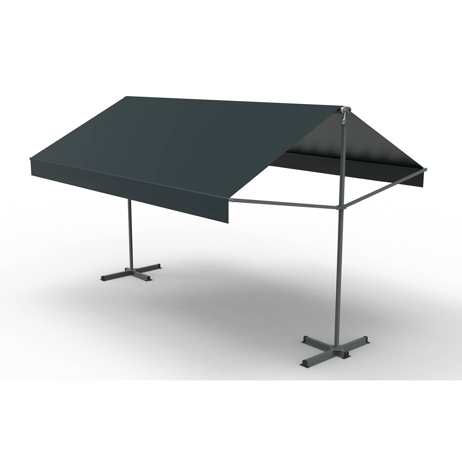 Store banne double pente 4 x 3 m gris ISEO - Image 5
