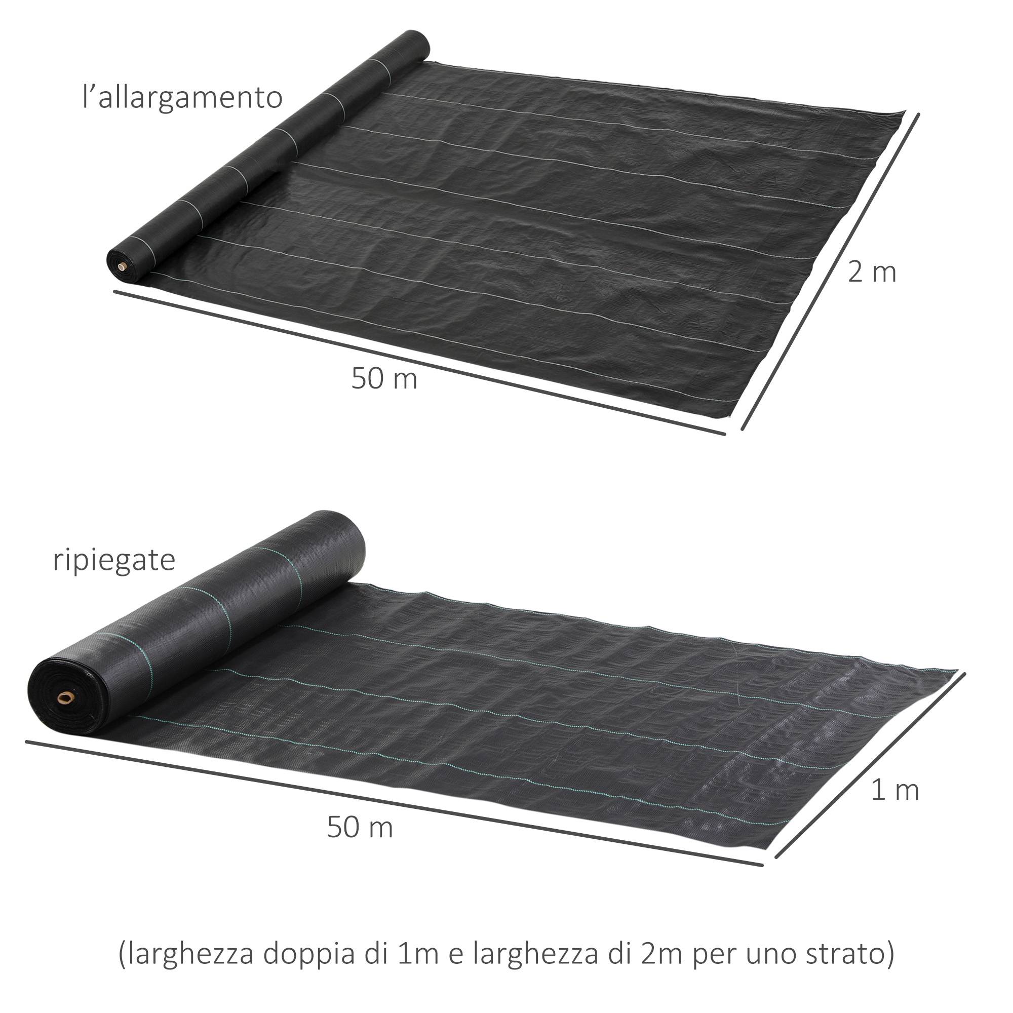 ComfortXL - Toile de paillage anti-mauvaises herbes en polypropylène noir 2 x 50 m 130 g/m² pour jardin et allées résistante - Image 3