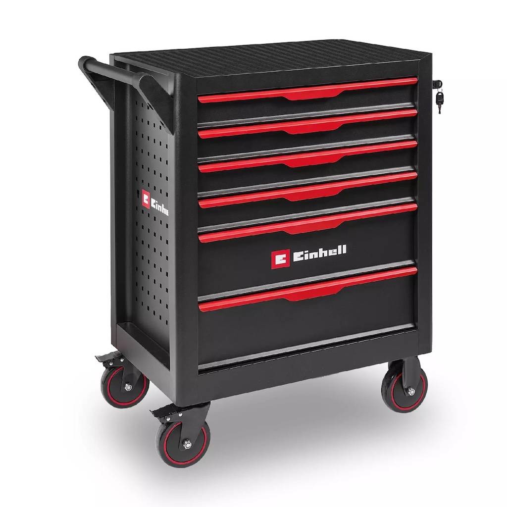 Einhell - Servante d’atelier vide - 6 tiroirs - Glissières à billes - Système anti-basculement - Mobile