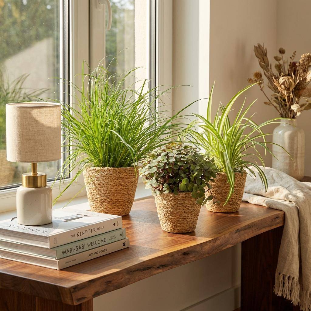 Cyperus - Calissia - Chlorophytum - Pet-friendly - Pot de 12cm - Hauteur 20cm - Panier - Plantes d'intérieur - Image 4