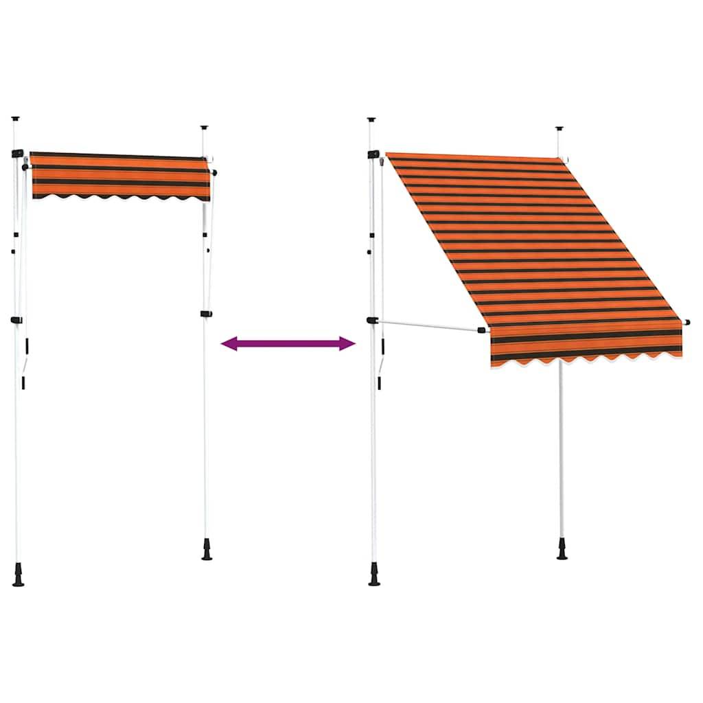 Auvent manuel rétractable polyester orange et marron 150 x 120 x 200-300 cm, 145835 - PANGIVO - Image 7
