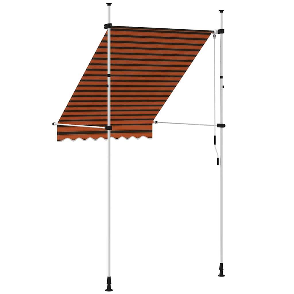 Auvent manuel rétractable polyester orange et marron 150 x 120 x 200-300 cm, 145835 - PANGIVO - Image 4