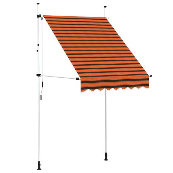 Auvent manuel rétractable polyester orange et marron 150 x 120 x 200-300 cm, 145835 - PANGIVO - Image 2
